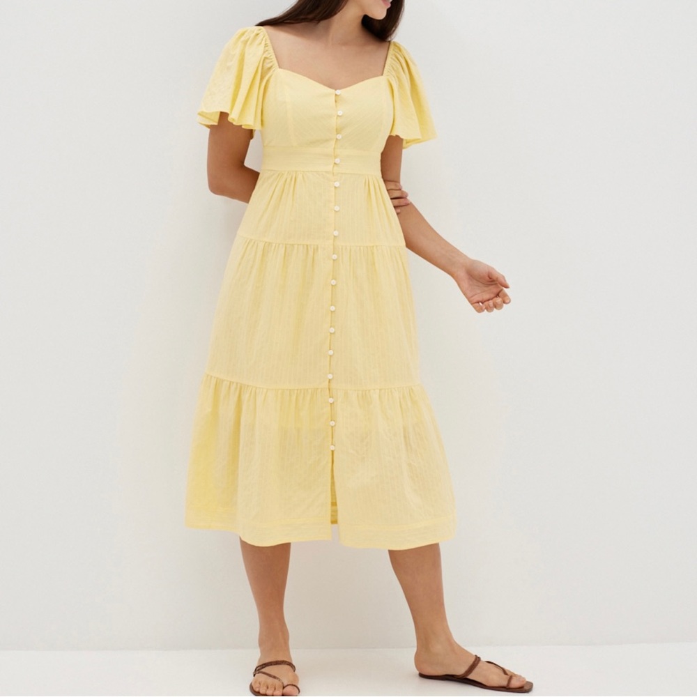 LoveBonito - Inez Striped Tier Flutter Dress, Size M, NWT